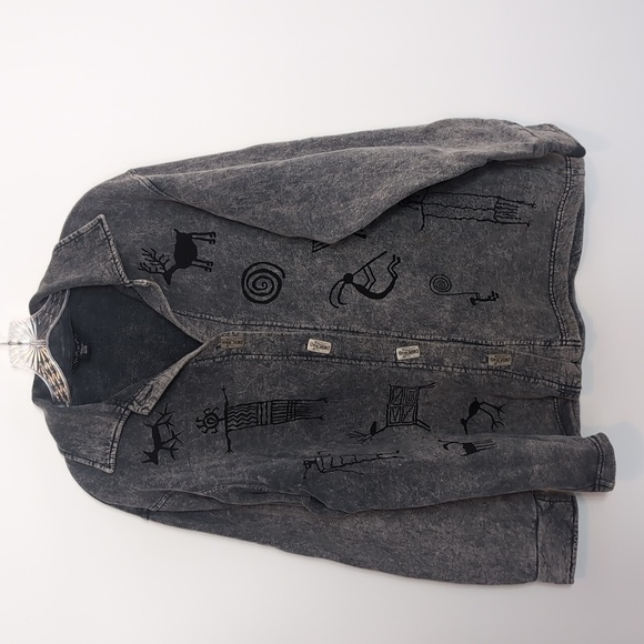 Unique Art Jacket Button Up Shacket Shirt - Picture 1 of 8